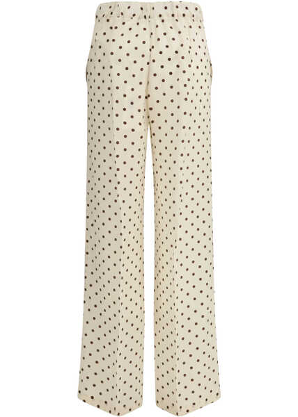Pantaloni casual P.A.R.O.S.H. Polka-dot Trousers FANTASIA PANNA Femei (BM 19718174) 2