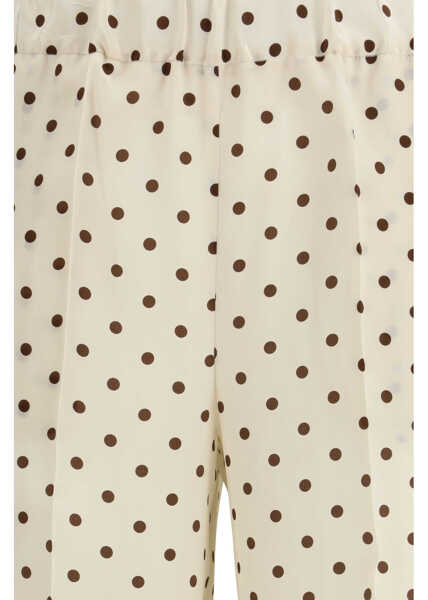 Pantaloni casual P.A.R.O.S.H. Polka-dot Trousers FANTASIA PANNA Femei (BM 19718174) 3