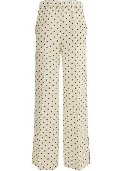 Pantaloni casual P.A.R.O.S.H. Polka-dot Trousers FANTASIA PANNA Femei (BM 19718174) 1