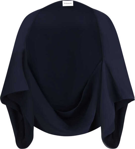 Pulovere casual P.A.R.O.S.H. Draped mid-length Sweatshirt BLU Femei (BM 19718180) 1