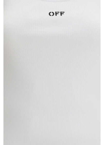 Topuri Off-White Off Stamp Rib Tank Top WHITE-BLACK Femei (BM 19718183) 3