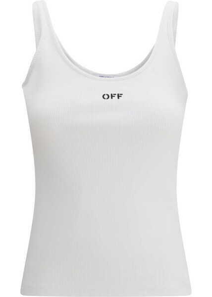 Topuri Off-White Off Stamp Rib Tank Top WHITE-BLACK Femei (BM 19718183) 1