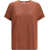 Brunello Cucinelli cashmere glitter T-shirt FIRE BRICK