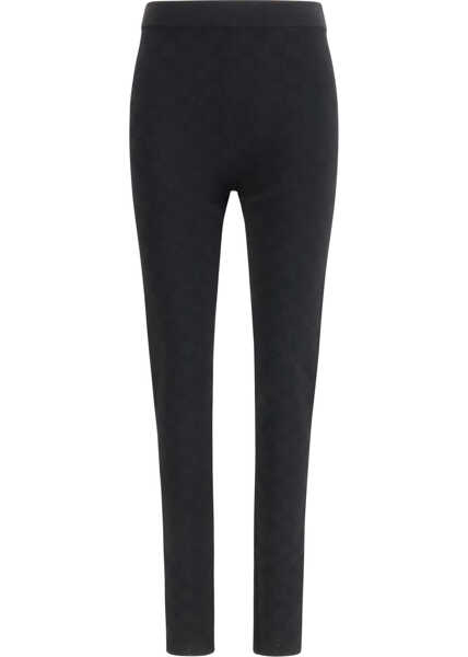 Pantaloni casual Gucci Elastic GG jacquard Leggings BLACK Femei (BM 19718192) 1