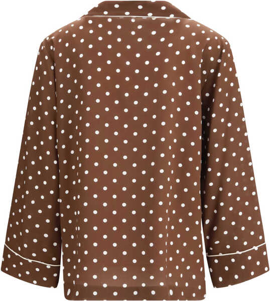 Camasi casual P.A.R.O.S.H. Polka-dot silk Shirt FANTASIA MARRONE Femei (BM 19718210) 2