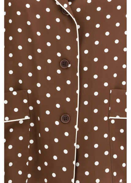 Camasi casual P.A.R.O.S.H. Polka-dot silk Shirt FANTASIA MARRONE Femei (BM 19718210) 3