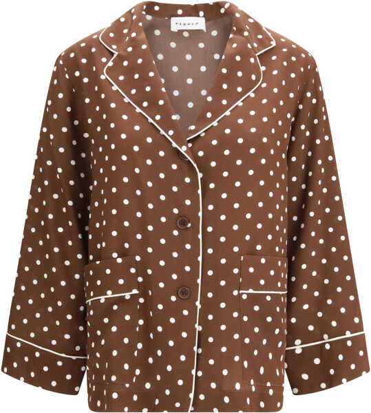 Camasi casual P.A.R.O.S.H. Polka-dot silk Shirt FANTASIA MARRONE Femei (BM 19718210) 1