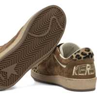 Sneakers Golden Goose Dama - Sneakers Golden Goose Ballstar Sneakers with leopard-print pony insert BROWN/LEOPARD/SILVER Femei (BM 19718216) - B-mall.ro