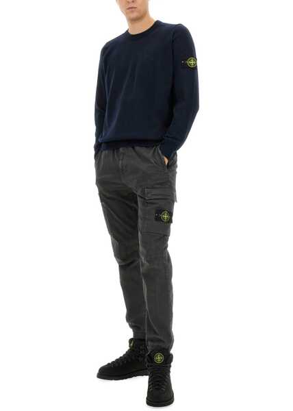 Pulovere casual Stone Island Maglia Con Logo BLUE Barbati (BM 19718495) 3