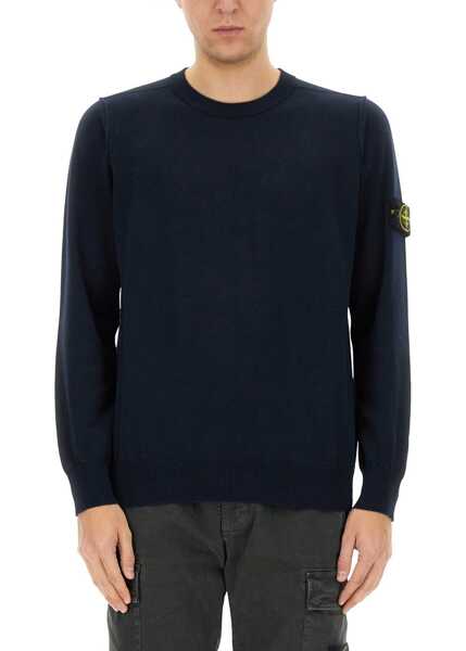 Pulovere casual Stone Island Maglia Con Logo BLUE Barbati (BM 19718495) 1