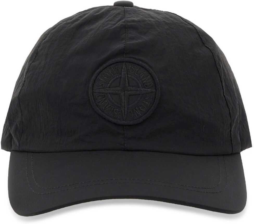 Sepci Stone Island Cappello Da Baseball In Nylon Con Logo BLACK Barbati (BM 19718504) 2