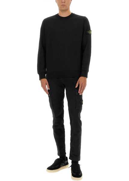 Bluze de trening Stone Island Felpa Regular Fit In Cotone Biologico BLACK Barbati (BM 19718555) 4