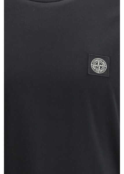 Tricouri Stone Island Logo-patch T-shirt BLACK Barbati (BM 19718591) 3