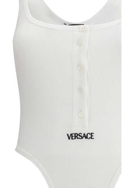 Body-uri Versace Ribbed cotton Bodysuit WHITE Femei (BM 19718603) 3