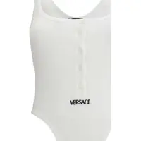 Topuri Versace Dama - Body-uri Versace Ribbed cotton Bodysuit WHITE Femei (BM 19718603) - B-mall.ro