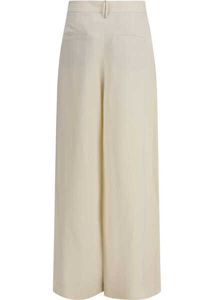 Pantaloni casual Brunello Cucinelli Crossed Trousers PANNA Femei (BM 19718609) 2