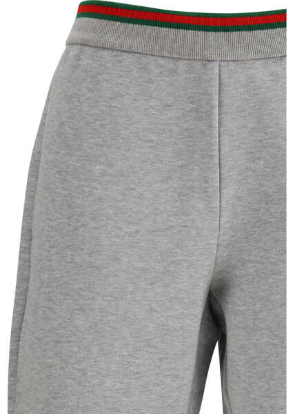 Pantaloni casual Gucci Cotton jersey leisure Trousers GREY MELANGE Femei (BM 19718618) 3