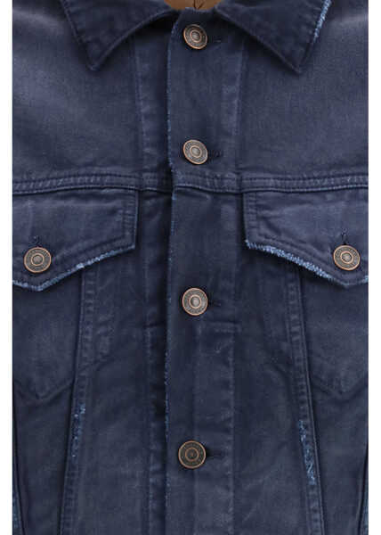 Jachete Balenciaga Curved-waist Trucker Jacket NAVY/DIRTY DARK BLUE Femei (BM 19718630) 3