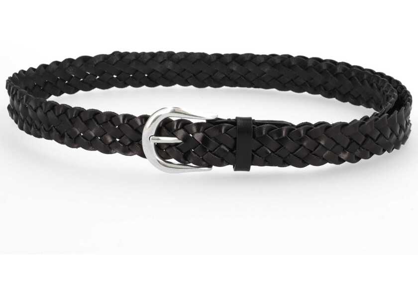 Curele STUDIO NICHOLSON Braided Belt BLACK Barbati (BM 19718735) 1