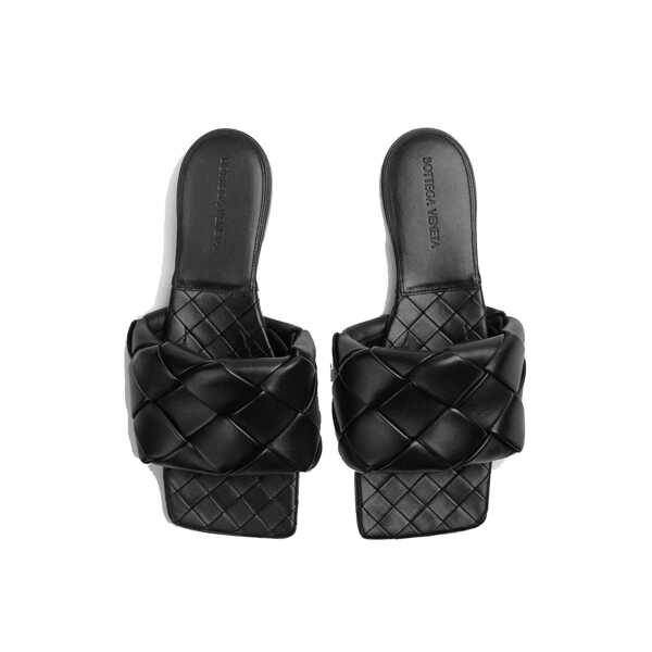 Sandale Bottega Veneta BOTTEGA VENETA Intrecciato leather flat sandals Black Femei (BM 19719066) 3