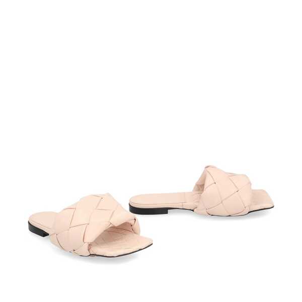 Sandale Bottega Veneta Bottega Veneta  Lido Leather Flat Sandals Pink Femei (BM 19719078) 2