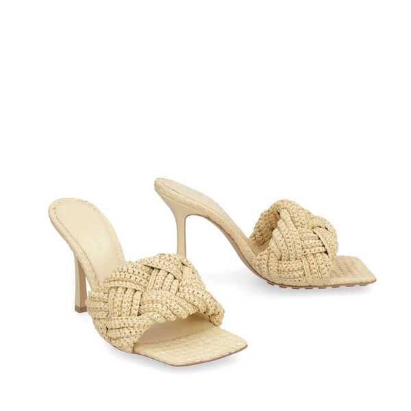 Saboti Bottega Veneta Bottega Veneta Lido Raffia Mules Beige Femei (BM 19719087) 2