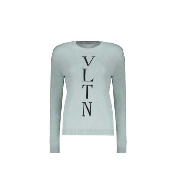 Pulovere Valentino Garavani Valentino Garavani Logo Sweater Blue Femei (BM 19719489) 1
