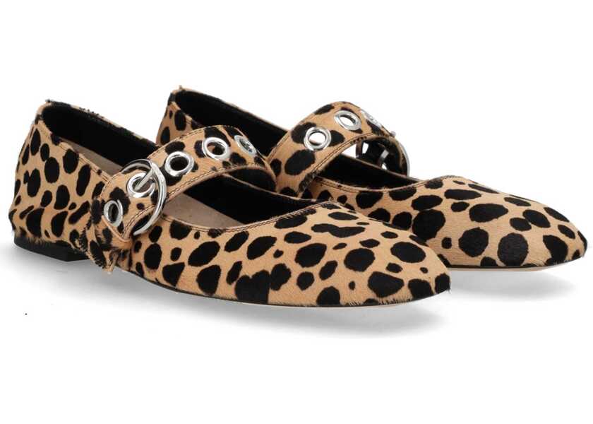 Balerini AEYDE Uma Mary-Jane Shoe With Eyelets ANIMALIER Femei (BM 19719635) 2