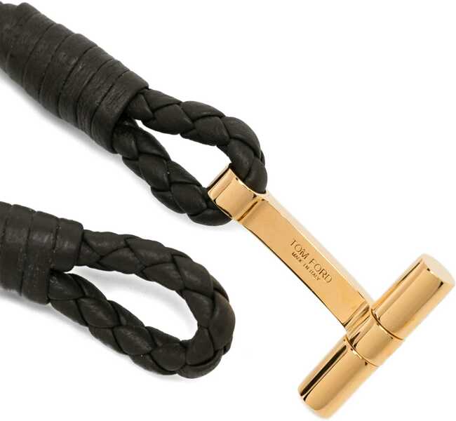Bratari Tom Ford Braided Leather Bracelet GREEN Barbati (BM 19719761) 2