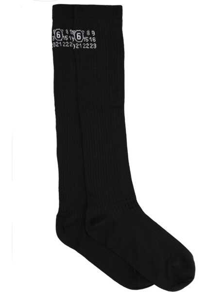 Sosete MM6 Maison Margiela Socks With Logo BLACK Femei (BM 19719788) 1