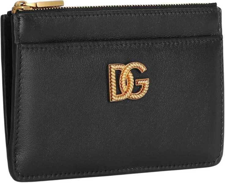 Portofele Dolce & Gabbana Leather Card Holder BLACK Femei (BM 19719812) 3