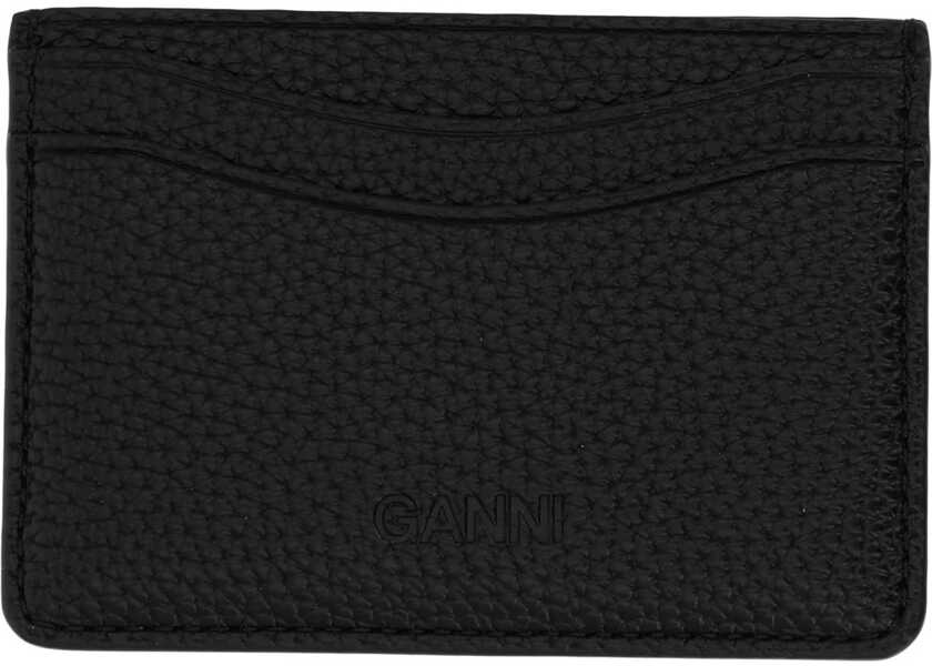Portofele Ganni Card Holder With Logo BLACK Femei (BM 19719842) 2