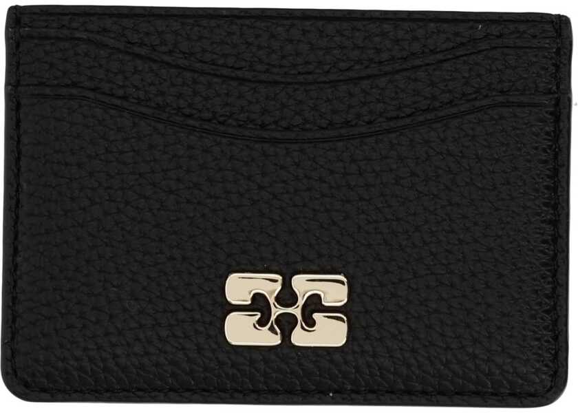 Portofele Ganni Card Holder With Logo BLACK Femei (BM 19719842) 1