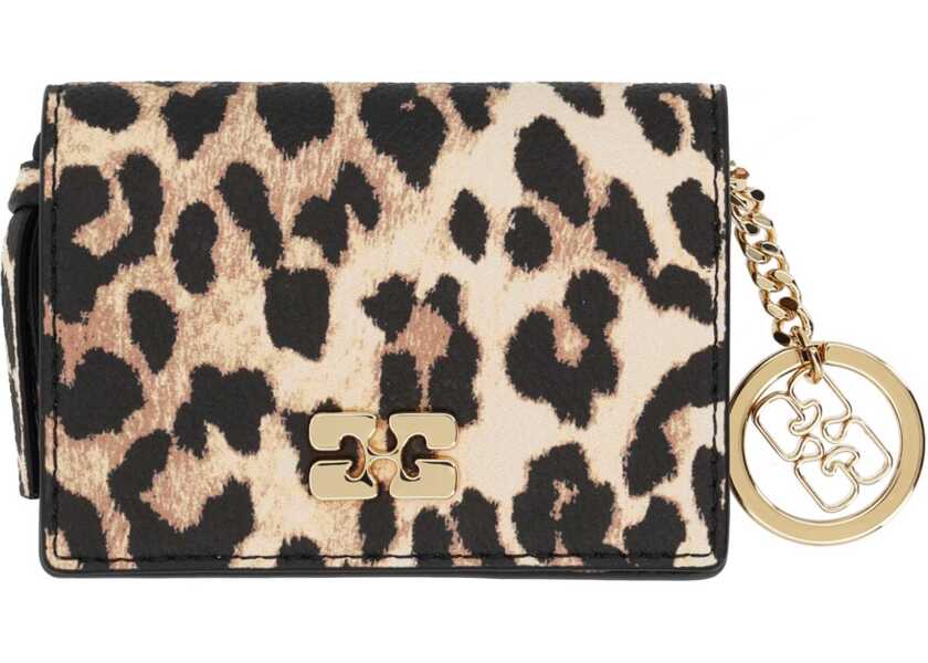 Portofele Ganni Card Holder With Logo ANIMALIER Femei (BM 19719866) 1