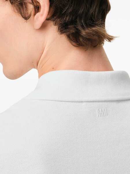 Tricouri Polo AMI Paris Ami De Coeur Polo WHITE Barbati (BM 19720001) 5