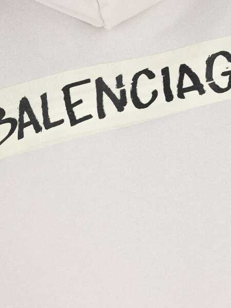 Bluze de trening Balenciaga Masking Tape Zip-Up Hoodie WHITE Barbati (BM 19720004) 3
