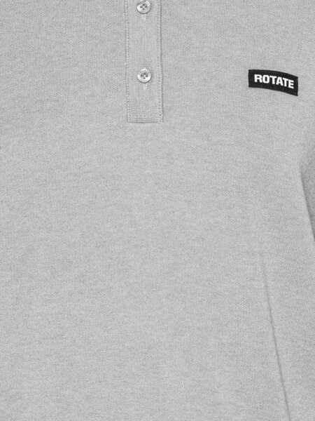Tricouri Polo ROTATE Birger Christensen Ellia Longsleeve Knit Polo Gray Femei (BM 19720440) 3