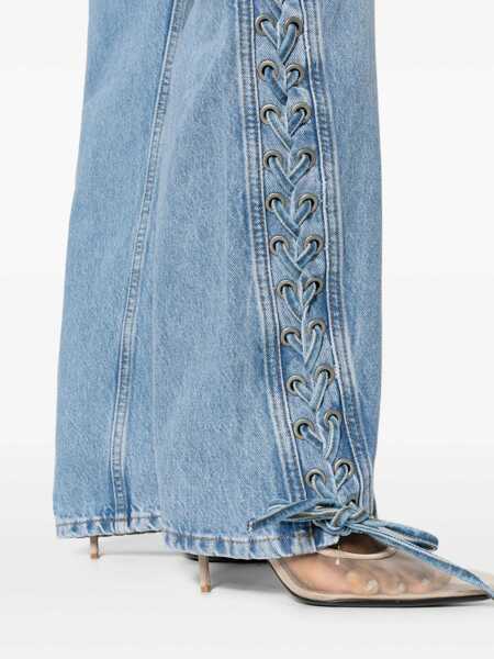 Pantaloni ROTATE Birger Christensen Totama lacing pants Blue Femei (BM 19720491) 5