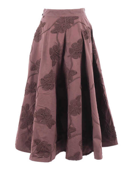 Fuste lungi ROTATE Birger Christensen BERTY SUN FLOWER SKIRT Brown Femei (BM 19720497) 2