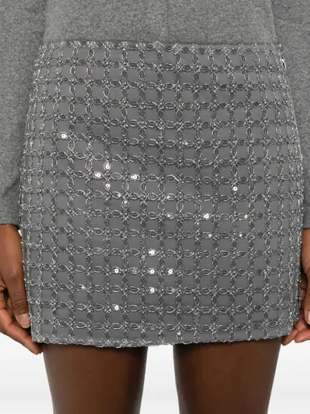 Fuste scurte ROTATE Birger Christensen MATILDA SKIRT Gray Femei (BM 19720596) 5