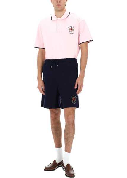 Tricouri Polo DRLE DE MONSIEUR Slogan Rose Polo Shirt PINK Barbati (BM 19720796) 2