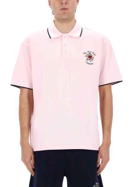 Tricouri Polo DRLE DE MONSIEUR Slogan Rose Polo Shirt PINK Barbati (BM 19720796) 4