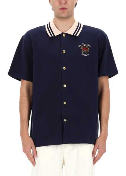 Camasi casual DRLE DE MONSIEUR Slogan Rose Shirt BLUE Barbati (BM 19720826) 4