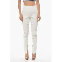 Pantaloni casual Leather Skinny Fit Biker Pants With Ankle Zip Femei