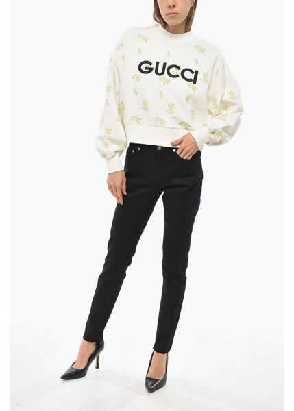 Bluze de trening Gucci Embroidered Crew Neck Sweatshirt With Front Logo White Femei (BM 19720871) 4