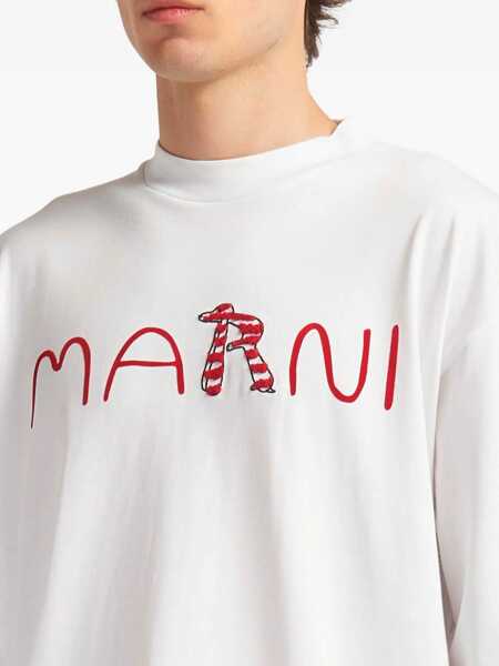 Tricouri Marni T-Shirt With Logo WHITE Barbati (BM 19720904) 3