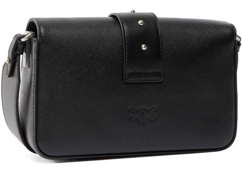 Genti de umar Pinko Mini Love Shoulder Bag NERO LIMOUSINE - MATT SILVER Femei (BM 19720967) 2