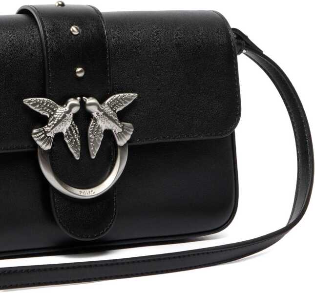 Genti de umar Pinko Mini Love Shoulder Bag NERO LIMOUSINE - MATT SILVER Femei (BM 19720967) 3