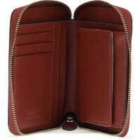 Portofele Pinko Dama - Portofele Pinko Leather zip-around Wallet ROSSO SCURO-ANTIQUE GOLD Femei (BM 19720970) - B-mall.ro