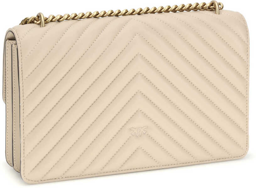 Genti de umar Pinko Love One Classic Shoulder Bag BEIGE-GRIGIO FUMO-ANTIQUE GOLD Femei (BM 19720982) 3